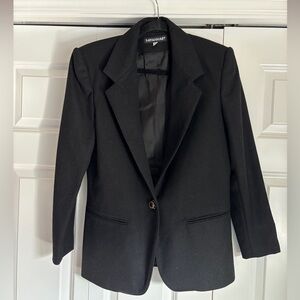 Vintage 80s 100% Wool Black Single-Button Women's Blazer
